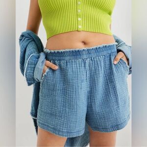 Aerie Gauzy Denim Shorts Women Size XL Flowy Relaxed Casual Boho Beach Comfort
